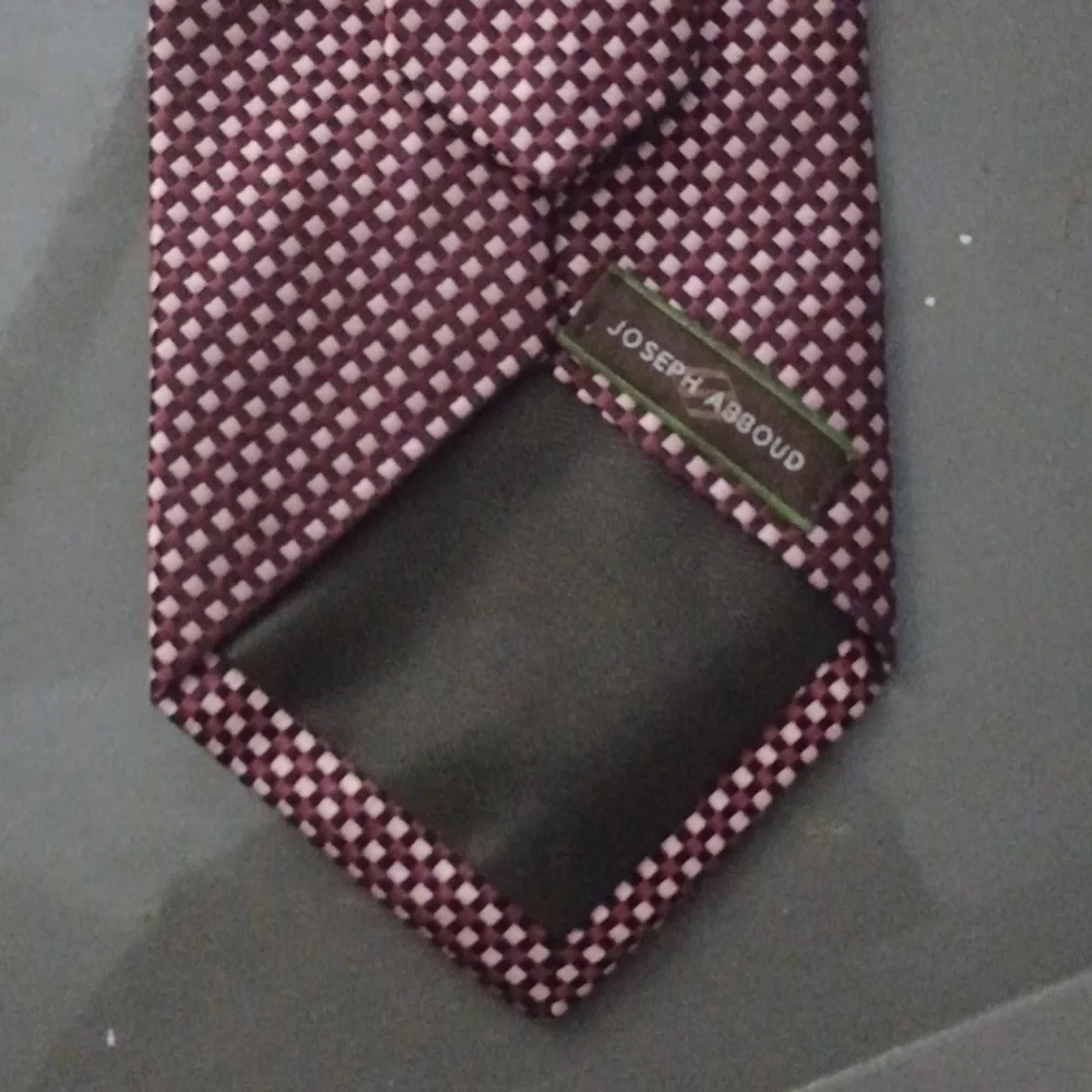 Joseph Abboud Burgundy, Brown and Pink Patterned Tie